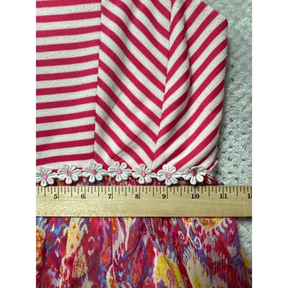 Speechless Dress Youth Girls 7 Pink Striped Paisley Hi Lo Hem Fit Flare - Picture 6 of 10